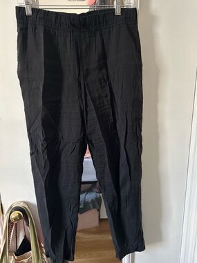 Zara Black Cropped Elastic-Waist Women's Pants